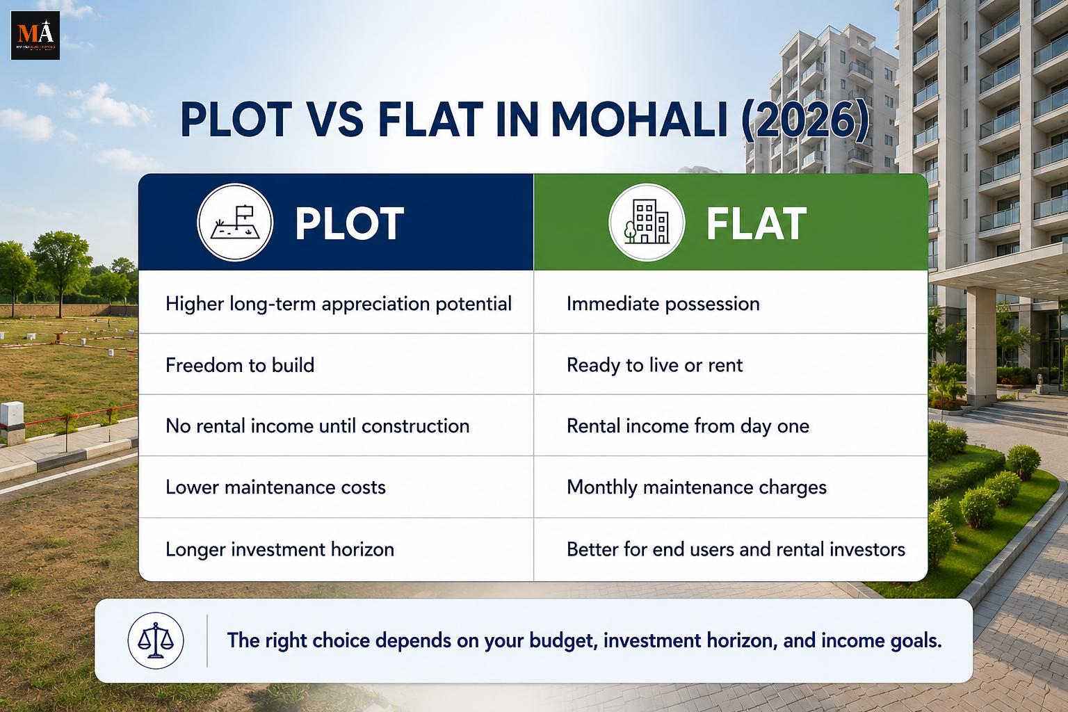 Plot vs Flat in Mohali: Which Is Better in 2026?