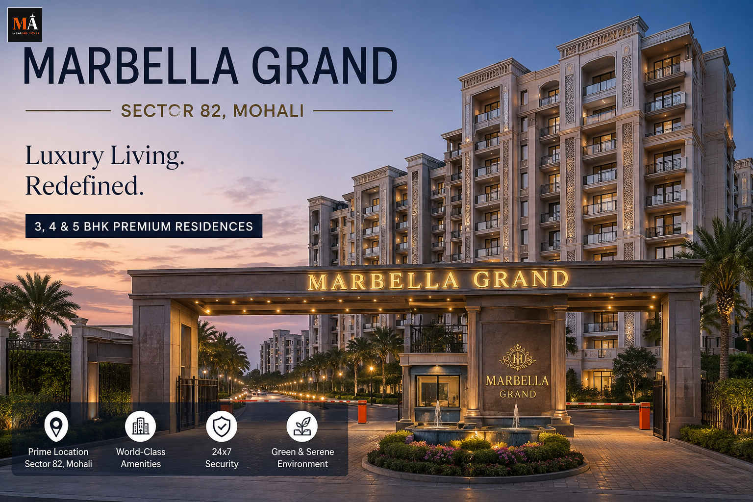 Marbella Grand Mohali: Luxury Flats in Mohali | 3, 4 & 5 BHK Apartments in Sector 82