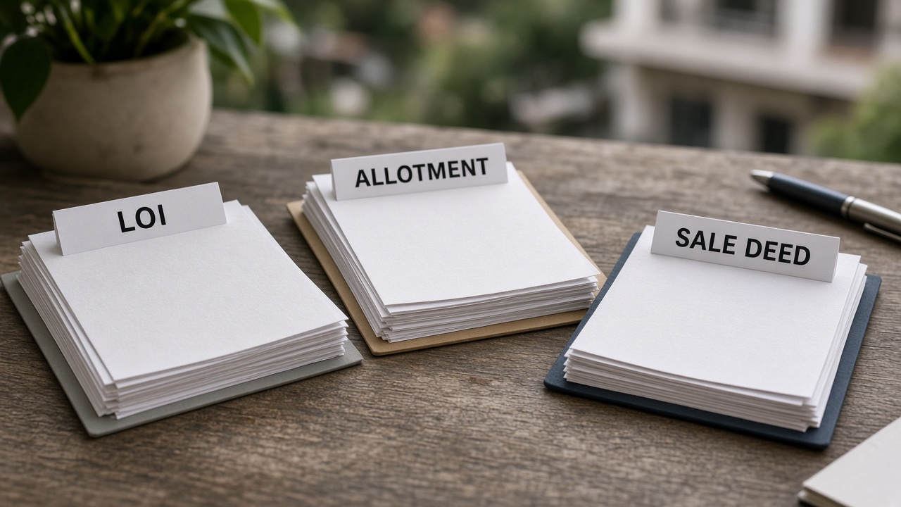 LOI, allotment letter, and sale deed — three papers NRIs mix up